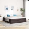 vidaXL Ottoman-Bett mit Matratzen Dunkelbraun 200x200 cm Stoff