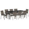 vidaXL Garten Essgruppe mit Kissen 9 pcs Grau Poly-Rattan