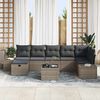 vidaXL Gartensofa-set mit Kissen 8 pcs Grau Poly-Rattan