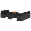 vidaXL Gartensofa-set 10 stk. Schwarz Poly-Rattan