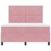 vidaXL LED Boxspringbett mit Matratze Rosa 140 x 200 cm Samt