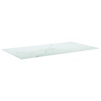 vidaXL Tischplatte Weiß 120x65 cm 8 mm Hartglas in Marmoroptik