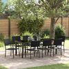 vidaXL Garten Essgruppe mit Kissen 9 pcs Schwarz Poly-Rattan