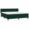 vidaXL Boxspringbett mit Matratze Dunkelgr&uuml;n 160x200 cm Samt