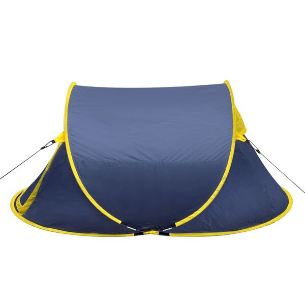 vidaXL Pop-Up-Campingzelt 2 Personen Marineblau / Gelb