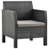 vidaXL Gartenstuhl mit Kissen Anthrazit 63x65x76 cm PP Rattan