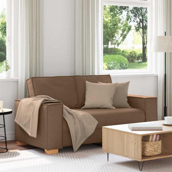 vidaXL 2-Sitzer Sofa Braun 120 cm Stoff