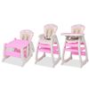 vidaXL 3-in-1 verwandelbarer Hochstuhl mit Essbrett Rosa