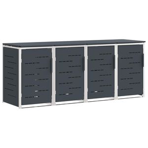 vidaXL M&uuml;lltonnenbox for 4 Bins 240L Edelstahl Anthrazit