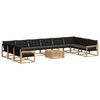 vidaXL Outdoor-Sofagarnitur 11 stk. 10-Sitzer Wei&szlig; und Schwarz