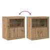vidaXL LED-Sideboard Braun 60,5 x 37 x 67 cm Holzwerkstoff