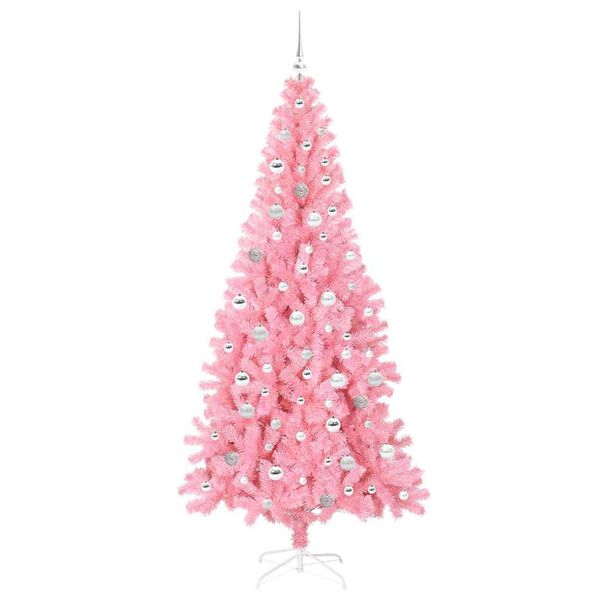 vidaXL Weihnachtsbaum mit 300 LEDs mit St&auml;nder Rosa 210 cm PVC