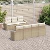 vidaXL Gartensofa-set mit Speicher 8 pcs Beige und Creme Poly-Rattan