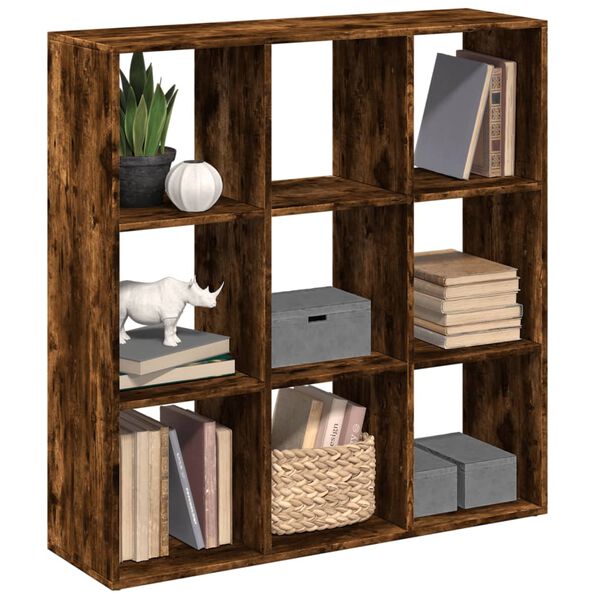 vidaXL Raumteiler-Bücherregal Räuchereiche 102x29x103,5 cm
