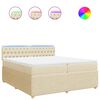 vidaXL Boxspringbett mit Matratze Creme 200x200 cm Stoff