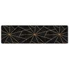vidaXL Teppich Waschbar Schwarz und Golden 80x300 cm