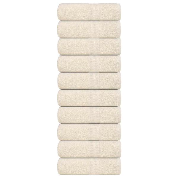 vidaXL G&auml;stet&uuml;cher FROGN 10 Stk. Creme 30x50 cm 360 g/m&sup2;