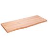 vidaXL Tischplatte Hellbraun 100x40x(2-4)cm Massivholz Eiche Behandelt