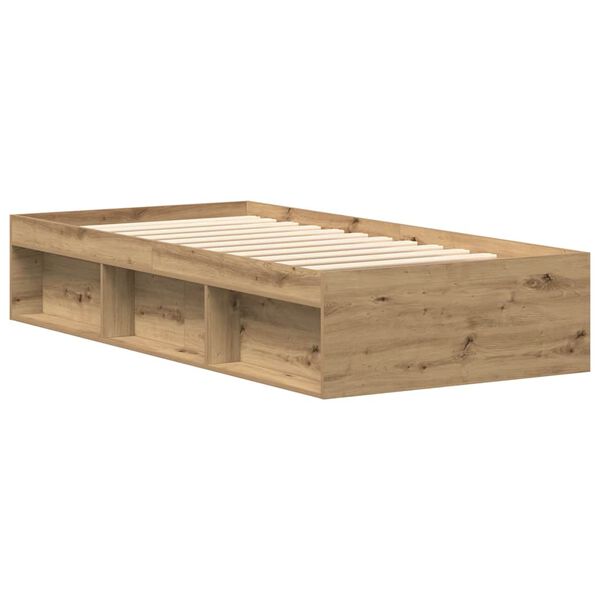 vidaXL Bettgestell ohne Matratze Artisan-Eiche 100x200cm Holzwerkstoff