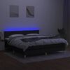 vidaXL Boxspringbett mit Matratze & LED Schwarz 180x200 cm Stoff