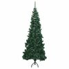 vidaXL K&uuml;nstlicher Eck-Weihnachtsbaum Gr&uuml;n 210 cm PVC