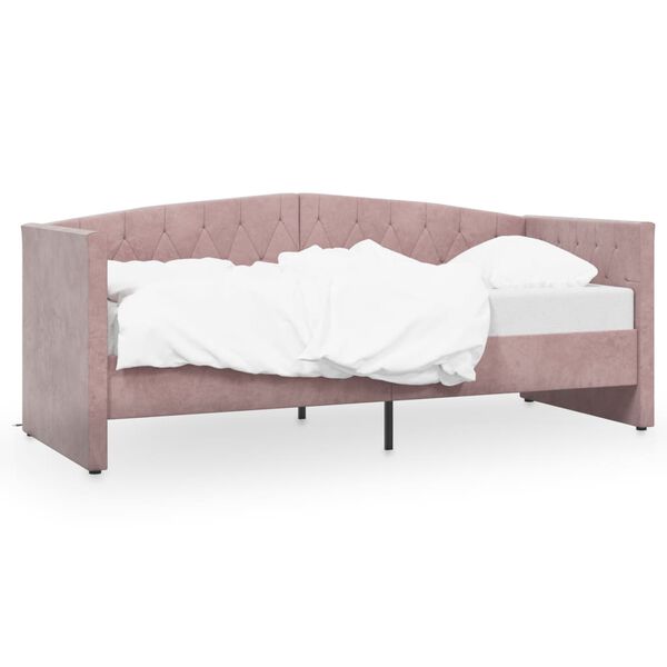 vidaXL Tagesbett USB Rosa Samt 90x200 cm