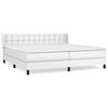vidaXL Boxspringbett mit Matratze Wei&szlig; 200x200 cm Kunstleder