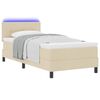 vidaXL Boxspringbett mit Matratze mit Kopfteil Creme 90 x 190 cm Stoff