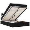 vidaXL Ottomane Bett mit Matratze & LEDs Schwarz 120x190 cm Stoff