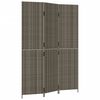vidaXL Paravent 3-tlg. Grau Poly Rattan