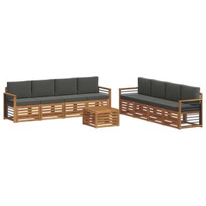 vidaXL Sofagarnituren 9 pcs Natur und Anthrazit Massivholz Akazie