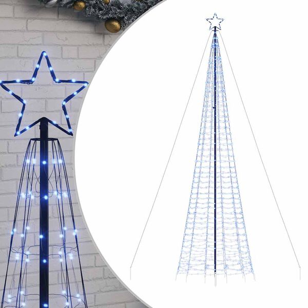 vidaXL LED Weihnachtsbaum mit Erdspie&szlig;en 1534 LEDs Blau 500 cm
