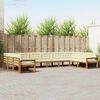 vidaXL Outdoor-Sofagarnitur mit Kissen 10 pcs Natur und Creme