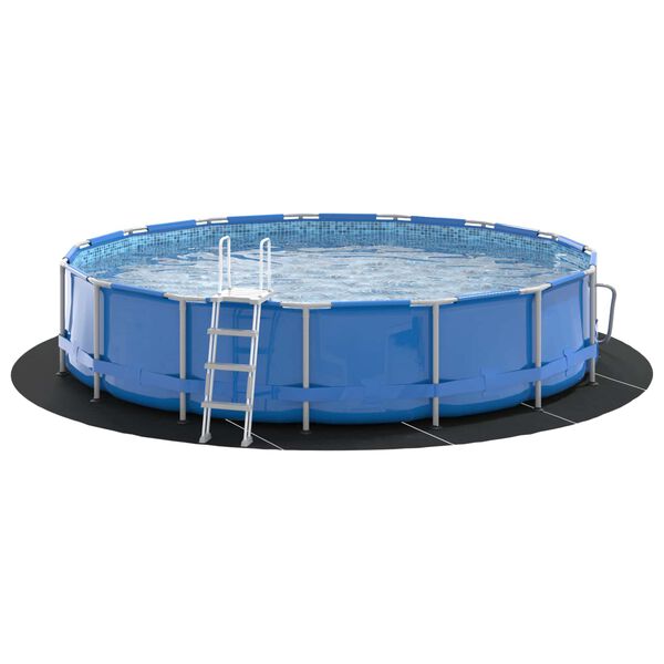 vidaXL Bodenfolie f&uuml;r Pools Schwarz &Oslash; 550 cm Vliesstoff