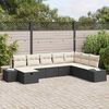 vidaXL Gartensofa-set mit Kissen 8 pcs Schwarz Poly-Rattan