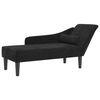 vidaXL Chaiselongue mit Kissen Schwarz Samt