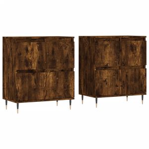 vidaXL Sideboards 2 Stk. R&auml;uchereiche Holzwerkstoff