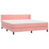 vidaXL Boxspringbett mit Matratze Rosa 180x200 cm Samt