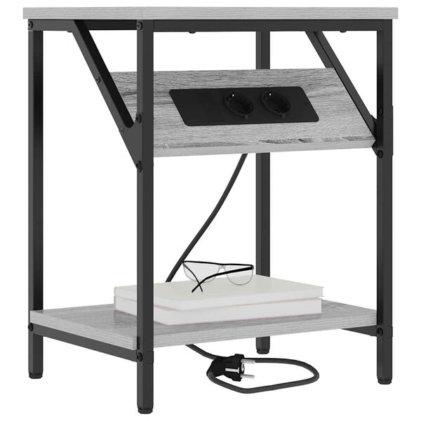 vidaXL Nachttisch Graues Sonoma 38 x 30 x 48 cm Holzwerkstoff