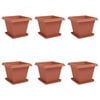 vidaXL Blument&ouml;pfe 6 pcs Ziegelrot 38 x 38 x 30 cm Kunststoff