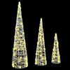 vidaXL Weihnachtsbaum mit 90 LEDs 3 pcs Warmwei&szlig; 20 x 20 x 80 cm Acryl