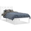 vidaXL Metallbett ohne Matratze mit Kopfteil Wei&szlig; 75x190 cm