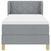 vidaXL Boxspringbett mit Matratze Hellgrau 80 x 200 cm Stoff