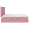 vidaXL Bett mit Stauraum und LED mit Matratze Rosa 200 x 200 cm Samt