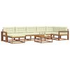 vidaXL Outdoor-Sofagarnitur mit Kissen 8 pcs Natur und Creme