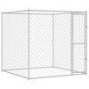 vidaXL Hundek&auml;fig Silber 200 x 200 x 200 cm Verzinkter Stahl