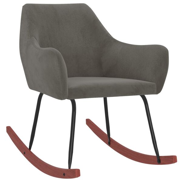 vidaXL Schaukelstuhl Dunkelgrau Samt