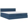 vidaXL Ottoman-Bett mit Matratze Blau 180x200 cm Stoff