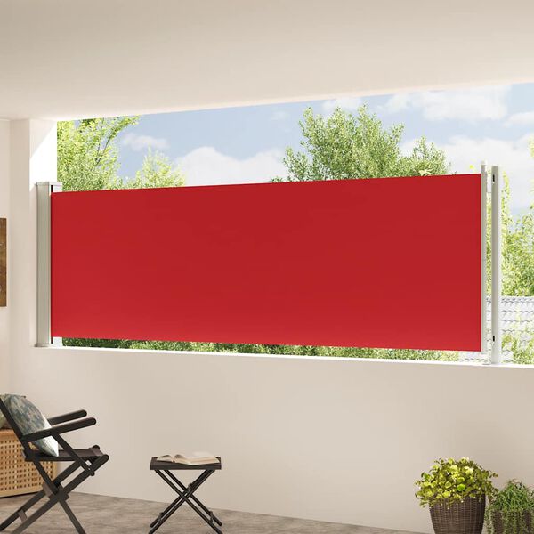 vidaXL Seitenmarkise Ausziehbar 117x600 cm Rot