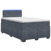 vidaXL Boxspringbett mit Matratze und LED Dunkelgrau 120 x 190 cm Samt